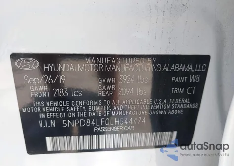 2020 Hyundai Elantra Value Edition из США, поврежденный, VIN 5NPD84LF0LH544474